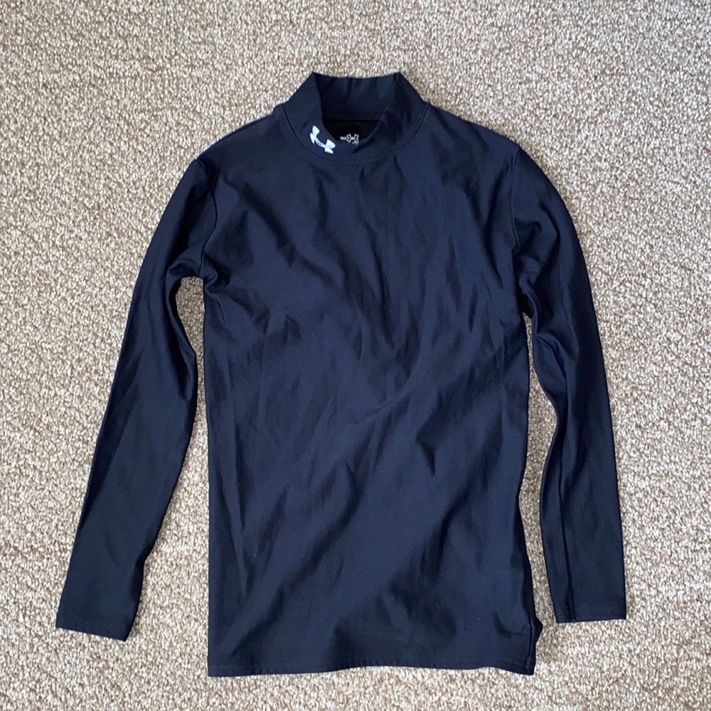Under Armour Black Mock Neck Coldgear Long-Sleeve